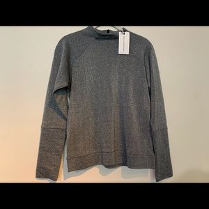 JDY | Sparkling Silver Funnel Neck Sweatshirt